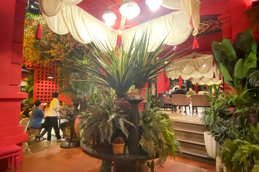 Lantern-lit dining area at Nhà Hàng Ngon in Ho Chi Minh City